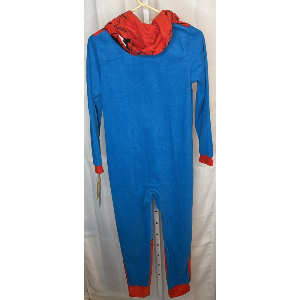 Marvel Spider-Man Superhero Kids Hooded Fleece Costume Pajamas Suit L 12-14 - Picture 11 of 12
